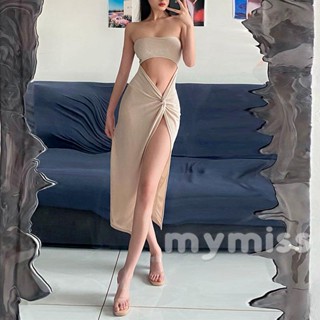 Mymiss1- ชุดเดรสแขนกุด ประดับเลื่อม เข้ารูป ลําลอง สําหรับผู้หญิง ปาร์ตี้คลับ