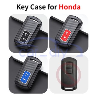 เคสรีโมตกุญแจ คาร์บอนไฟเบอร์ ABS พร้อมพวงกุญแจ สําหรับรถจักรยานยนต์ Honda PCX PCX125 PCX150 X-ADV Vision Vario NS110R Scoopy SH300