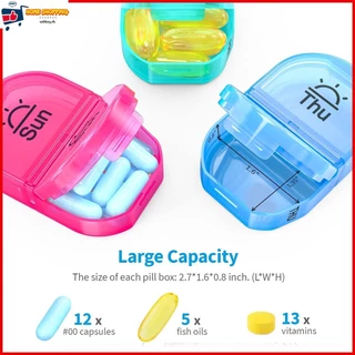 กล่องเก็บยา วิตามิน 7 วัน แบบพกพา ทนทาน 14 ช่อง ใช้ซ้ําได้