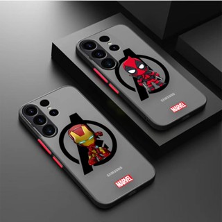 เคสโทรศัพท์มือถือ ผิวด้าน กันรอยนิ้วมือ ลาย Ironman Deadpool Marvel สําหรับ Samsung S8 S9 S10 S10E S10 Lite S20 S20FE S21 S22 S23 S32 Plus Ultra 5G A32 A53 J6 M51 5G