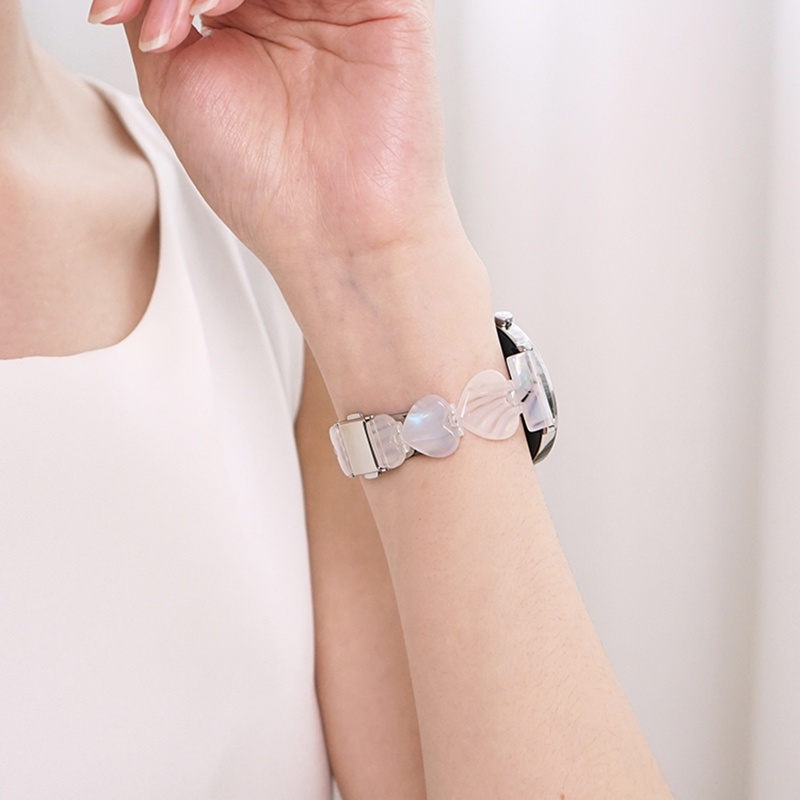 สายนาฬิกาข้อมือเรซิ่น ลายหัวใจ สําหรับ Samsung Galaxy Watch 5/4 44/40 มม. Galaxy 4 Classic 46/42 มม. Galaxy Watch 5 Pro 45 มม.