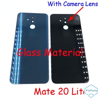 Top AAAA ฝาครอบแบตเตอรี่ด้านหลัง คุณภาพ วัสดุแก้ว สําหรับ Huawei Mate 20 Lite + พร้อมเลนส์กล้อง อะไหล่ซ่อมเคส