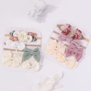5 ชิ้น / เซต สีพื้น โบ ที่คาดผม เด็กผู้หญิง น่ารัก ทารกแรกเกิด บูติก ที่คาดผม แฮนด์เมด อุปกรณ์เสริมผม