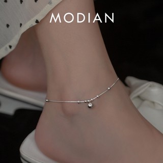 Modian สร้อยข้อเท้าเงินแท้ 925 ประดับลูกปัด สวยหรู เรียบง่าย เครื่องประดับแฟชั่น สําหรับผู้หญิง