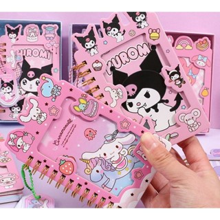 หนังสือขดลวด Sanrio Kuromi ขนาดเล็ก แบบพกพา พร้อมจี้ห้อย น่ารัก สไตล์ญี่ปุ่น สําหรับนักเรียน