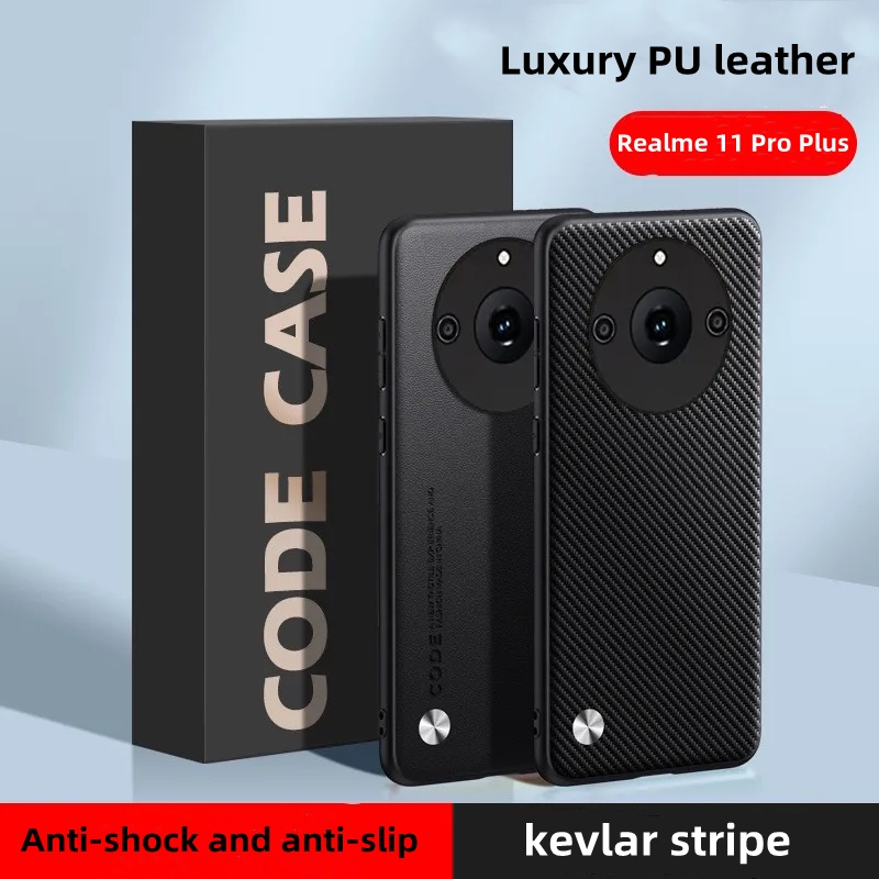 เคสโทรศัพท์มือถือหนัง กันกระแทก ลายทางเคฟล่า หรูหรา สําหรับ Realme 11 Pro Plus Realme 11 Pro+