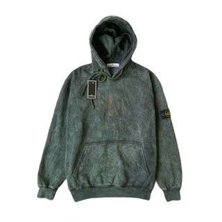 Stone ISLAND X SUPREME SAND WASH เสื้อแจ็กเก็ตมีฮู้ด สีเขียว