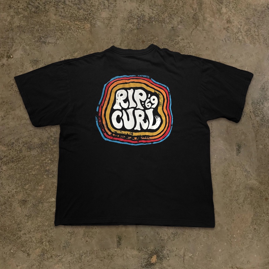 เสื้อยืดแขนสั้น พิมพ์ลายตัวอักษร BOMBA STUDIO VINTAGE ทรงหลวม สําหรับผู้ชาย