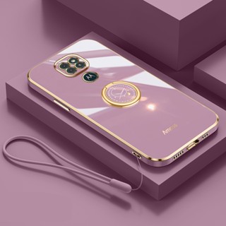 เคสโทรศัพท์มือถือ ชุบไฟฟ้า พร้อมสายคล้องซิลิโคน 6D หรูหรา สําหรับ Motorola Moto G9 G9 Play G9 Plus + G9