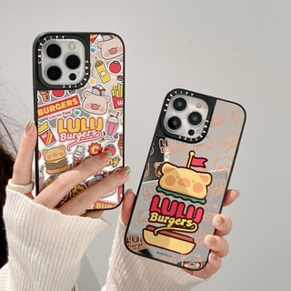 【Hamburg Pig】เคสโทรศัพท์มือถือกระจก กันกระแทก ลายหมู สําหรับ iPhone 14 Pro Max 13 12 Pro Max 13 Pro Max 14 14Pro 11 12 12Pro 12Promax 13Pro 14plus