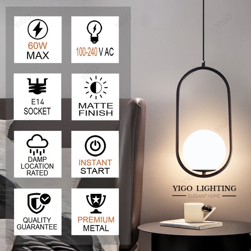 โคมระย้า ความหรูหราแบบนอร์ดิก โคมห้อย E27 LED ข้างเตียงในห้องนอน โคมไฟเพดาน ไฟเพดาน ไฟแต่งห้อง Ceiling Lights
