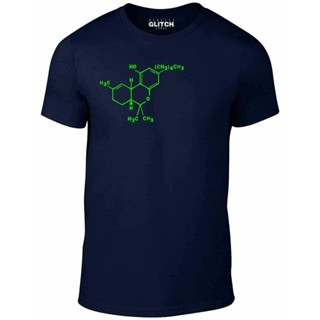 [COD]เสื้อยืดผู้ชาย Cannabis MOLECULE-Weed BongS-5XL