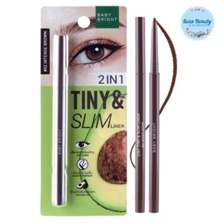 อายไลเนอร์ อินไลเนอร์ เนื้อครีม เขียนง่าย กันน้ำ หัวเล็ก 1.5 มม Baby Bright 2in1 Tiny Slim Eyeliner in Liner เบบี้ไบร์ท