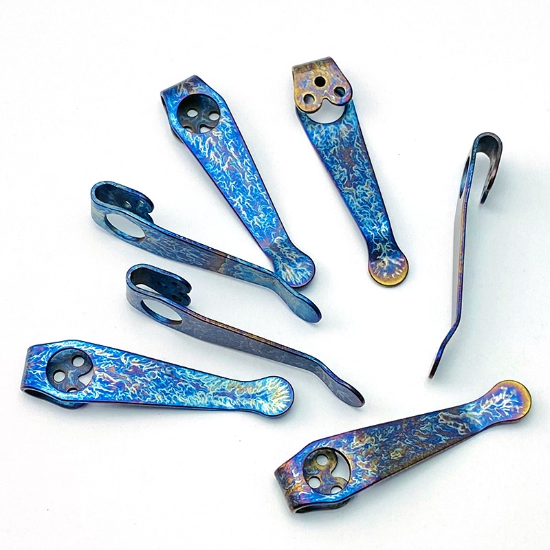 คลิปมีดพ็อกเก็ตไทเทเนียมสําหรับมีดพับ Spyderco C81 Paramilitary 2/C223