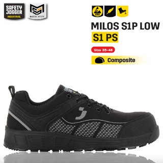 [ของแท้พร้อมส่ง] Safety Jogger รุ่น MILOS S1P LOW รองเท้าเซฟตี้ หุ้มส้นน้ำหนักเบา กันลื่น นิรภัยคุณภาพดี