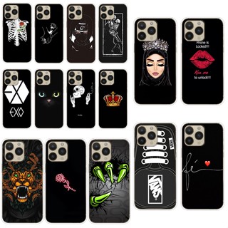 H4 Apple Iphone 13 pro max เคส TPU นิ่ม ซิลิโคน ป้องกัน เคสโทรศัพท์ สีดํา