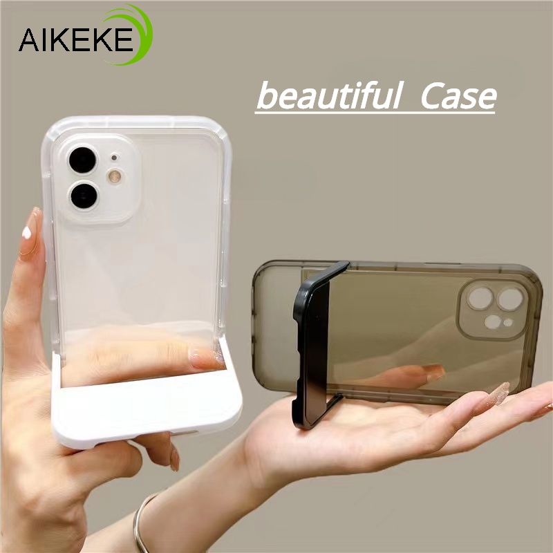 เคสโทรศัพท์มือถือแบบใส พร้อมที่ตั้งวาง มองไม่เห็น สําหรับ Vivo Y11 2023 Vivo Y02 Y02A Y02T 4G X90 Pr