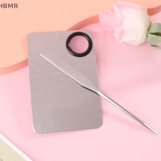 [HBMR] จานผสมผสมรองพื้นสำหรับการแต่งหน้า /ไม้พายผสมรองพื้น สเตนเลส แบบสองหัว สําหรับแต่งหน้า 1 ชุด