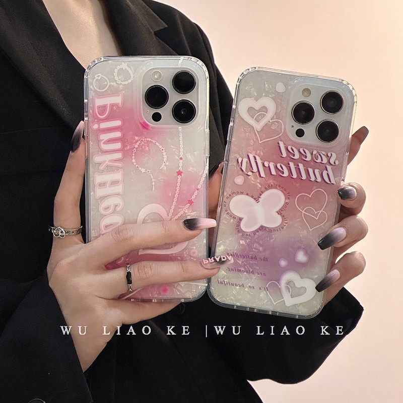 เคสโทรศัพท์มือถือ TPU กันกระแทก พิมพ์ลายหัวใจ สองชั้น สําหรับ iPhone 14 Pro Max 13 13pro 13prm iPhone 11 11pro 14plus 12Pro Max