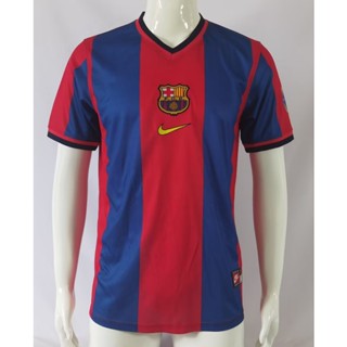 เสื้อกีฬาแขนสั้น ลายทีมชาติฟุตบอล Barcelona 98-99 ชุดเหย้า สไตล์เรโทร แห้งเร็ว สําหรับผู้ชาย ไซซ์ S-XXL