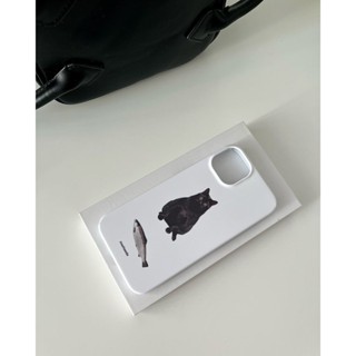 เคส iPhone ลายปลาเค็ม แมวดํา น่ารัก