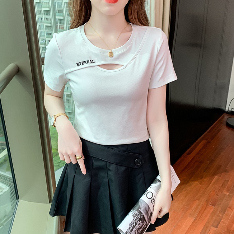 🍒Bee🍒 สไตล์ใหม่ แขนสั้น เสื้อยืด ผู้หญิง เวอร์ชั่นเกาหลี ท็อปส์ เทรนด์ ราคาถูก🍒(จัดส่ง 24 ชั่วโมง)🍒 - รูปที่ 4