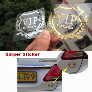 1 ชิ้น VIP MOTORS โลโก้โลหะนิกเกิล สติกเกอร์รถ รูปลอกสะท้อนแสง สัญลักษณ์ประตู หน้าต่าง ตกแต่งอัตโนมัติ DIY แต่งรถ ซุปเปอร์สติกเกอร์