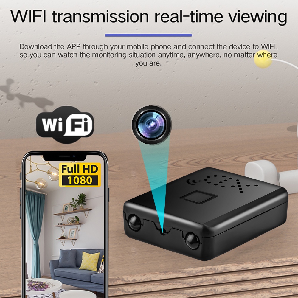 กล้องบันทึกวิดีโอ 1080P HD Mini WIFI วิสัยทัศน์กลางคืน Micro Cam DVR ...