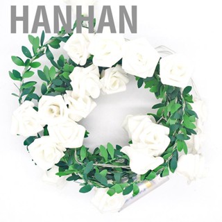 Hanhan 9.8ft Rose Rattan  Light String with 20 Lights PE Flower String Lights Christmas Decoration DIY Wreath