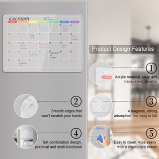 ปฏิทินแม่เหล็กติดตู้เย็น แบบใส ติดตั้งง่าย สําหรับครัวเรือน