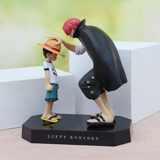 One PIECE ตุ๊กตาฟิกเกอร์ อนิเมะ Luffy and Shanks ของเล่นสําหรับเด็ก