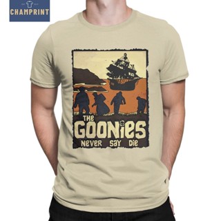 เสื้อยืดแขนสั้น คอกลม ผ้าฝ้าย พิมพ์ลายโปสเตอร์ The Goonies แบบสร้างสรรค์ สําหรับผู้ชาย 2023