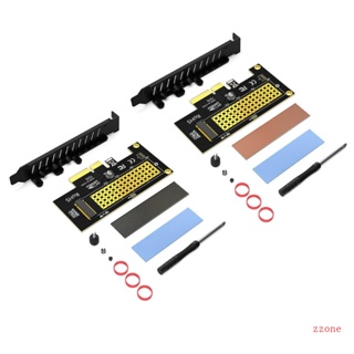 Zzz การ์ดอะแดปเตอร์ M 2 NVME เป็น PCIe พร้อมฮีทซิงค์ ssd 64Gbps ssd PCIe4 0 X4