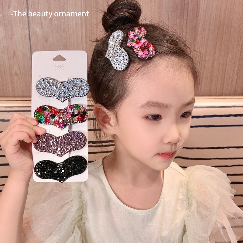 กิ๊บติดผม รูปหัวใจ ประดับเพชร สวยงาม แฟชั่นฤดูร้อน สําหรับผู้หญิง ราคา ถูกที่สุด โปรบีเคเค