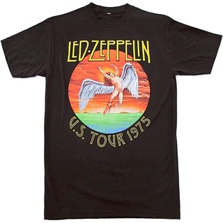 Zeppelin Usa 1975 เสื้อยืดลําลอง แขนสั้น สีดํา เหมาะกับคอนเสิร์ต 4Xl