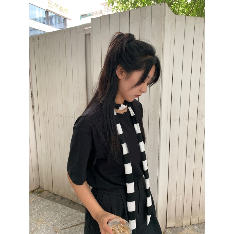 ✿ ผ้าพันคอ พิมพ์ลายทาง หลากสี ระบายอากาศ เหมาะกับฤดูร้อน สําหรับนักเรียนหญิง วัยรุ่น ตั้งแคมป์ ช้อปปิ้ง ถ่ายภาพ