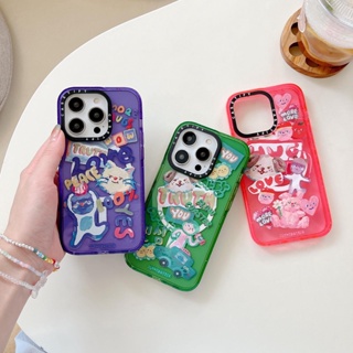 Casetify เคสโทรศัพท์มือถือแบบแข็ง กันกระแทก ลายลูกสุนัข สุนัข แต่งกลิตเตอร์ วิบวับ สําหรับ IPhone 14 Pro max 12 13 14