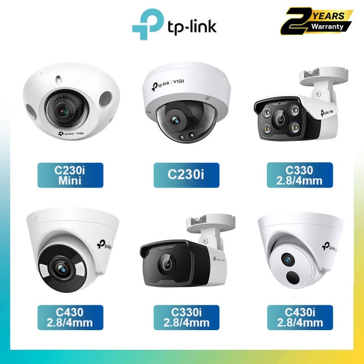 TP-Link VIGI C330 C430 C230i Mini C330i C430i กล้องวงจรปิด 3MP กลางแจ้ง Full-Color Bullet Turret Poe