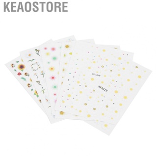 Keaostore 6 Sheet Flower Pattern Nail  Self Adhesive Decals Manicure Tool NEW