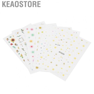 Keaostore 6 Sheet Flower Pattern Nail  Self Adhesive Decals Manicure Tool NEW