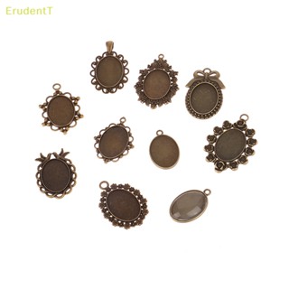 [ErudentT] จี้ฐานเปล่า รูปไข่ 18*25 มม. สไตล์โบราณ สําหรับทําเครื่องประดับ 10 ชิ้น