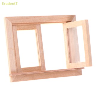 [ErudentT] กรอบหน้าต่างไม้จิ๋ว 2 บาน สําหรับตกแต่งบ้านตุ๊กตา 1/12 [ใหม่]