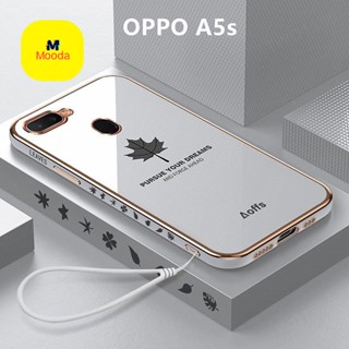 เคสโทรศัพท์ TPU แบบนิ่ม ลายใบเมเปิ้ล 6D สําหรับ OPPO A5s OPPO A5s