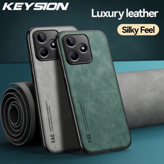 Keysion เคสโทรศัพท์หนัง ซิลิโคนนิ่ม PC กันกระแทก หรูหรา สําหรับ Realme C53 A7 A12 A5S