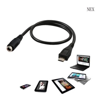 Nex DC 3 5x1 35 มม. 5 5x2 1 มม. ตัวเมีย เป็น Micro USB สายเคเบิลอะแดปเตอร์ไฟ 22AWG