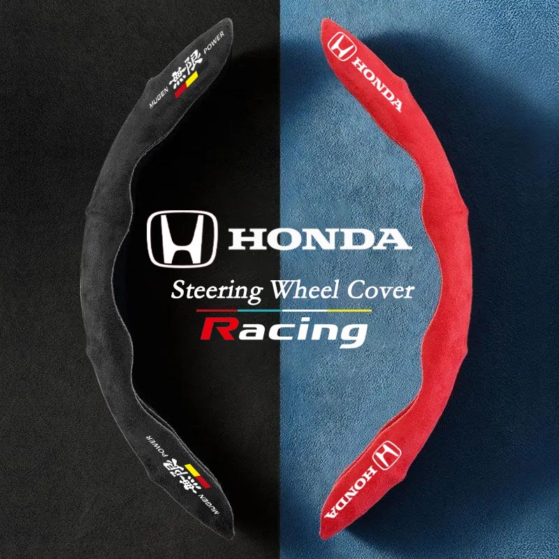 ปลอกหนังหุ้มพวงมาลัยรถยนต์ สําหรับ Honda Mugen Power City Civci Fit Jazz HRV BRV CRV HR-V BR-V CR-V WRV Brio Accord Lead mobilio Mugen Type R S