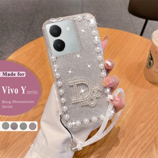 เคส Vivo Y36 Y22S Y02 Y16 Y22 Y35 Y02S Y21 Y33S Y33T Y2S Y21T Y20S Y20i Y12a Y12S โทรศัพท์มือถือ ประดับกลิตเตอร์ พลอยเทียม ระยิบระยับ ไล่โทนสี หรูหรา สําหรับ