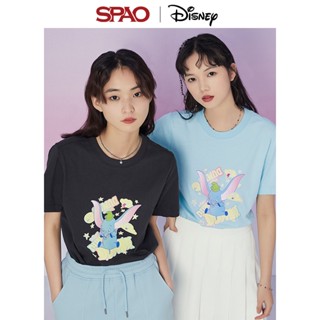 SPAO 【พร้อมส่ง】เสื้อยืดแขนสั้น พิมพ์ลายการ์ตูนดิสนีย์ ดัมโบ้ สเปโอ ฤดูร้อน สําหรับผู้หญิง SPRLD24D26