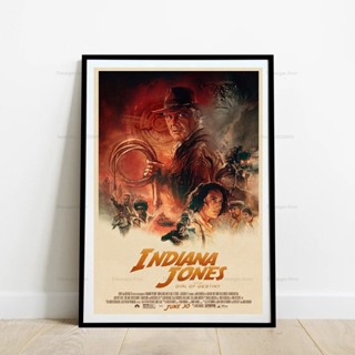 โปสเตอร์ภาพวาดผ้าใบ ลาย Indiana Jones And The Dial Of Destiny สําหรับตกแต่งผนังบ้าน ห้อง 2023