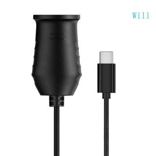 Will ซ็อกเก็ตชาร์จ USB C ตัวผู้ เป็น 12V ตัวเมีย 65W สําหรับรถยนต์